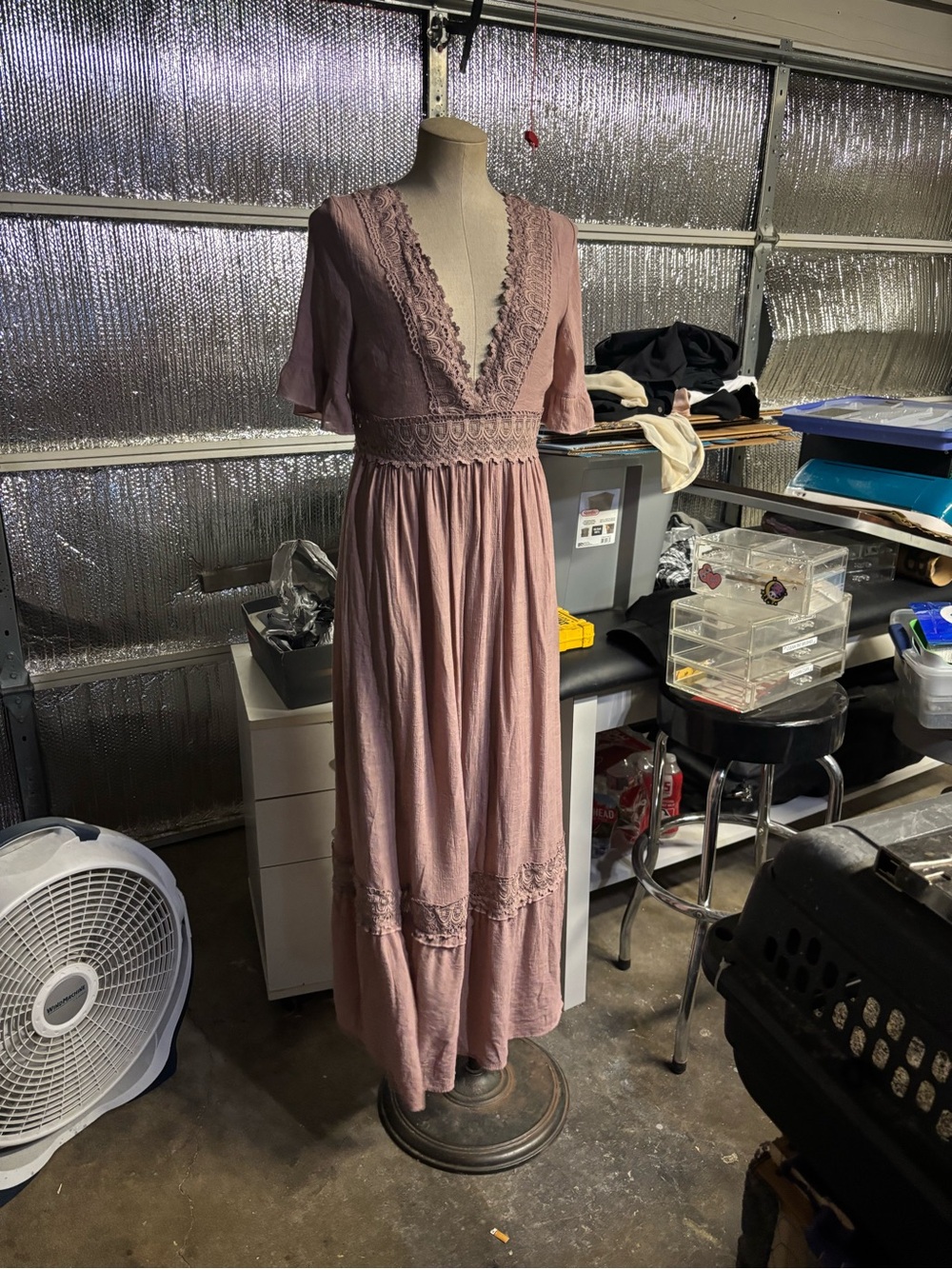 Wishlist Mauve Lace-Trim Maxi Dress - Picture 2 of 5
